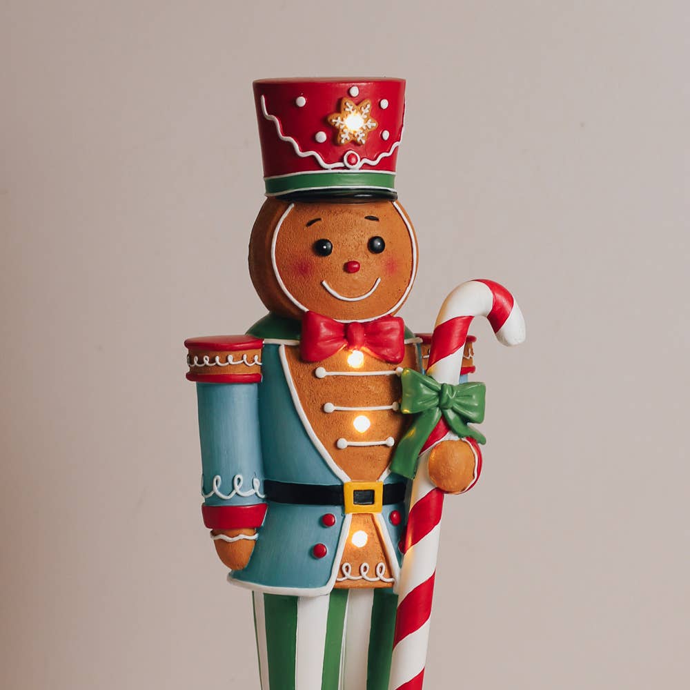 Candy Cane Gingerbread Man LED (hand-crafted)