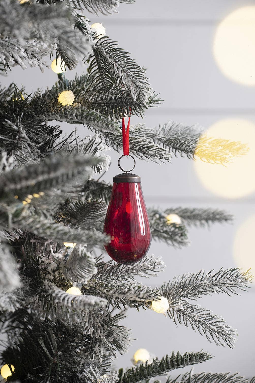 Tear Drop Ornament - Red