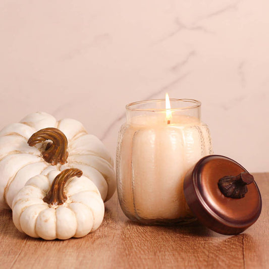 Honey Pear Cider - Pumpkin Shaped Jar - Small Candle (15oz.)