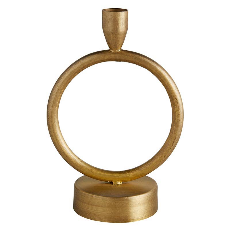 Brass Finish Donut Candleholder (2 Sizes)