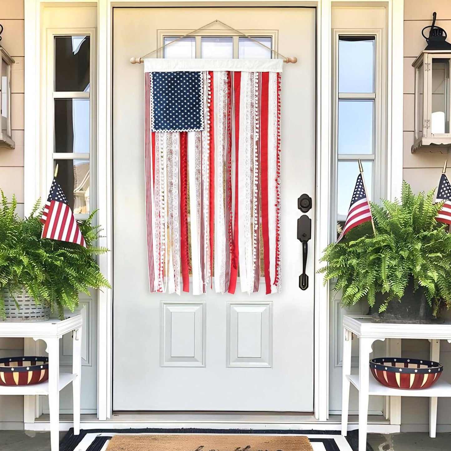 Fourth of July Patriotic Flag Banner - Stars Stripes Decor