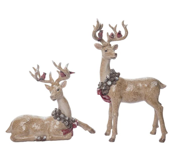 Woodland Holiday Deer Decor Set of 2