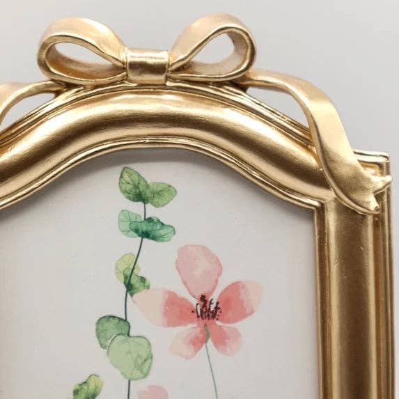 Gold Bow Detail Picture Frame, 5x7