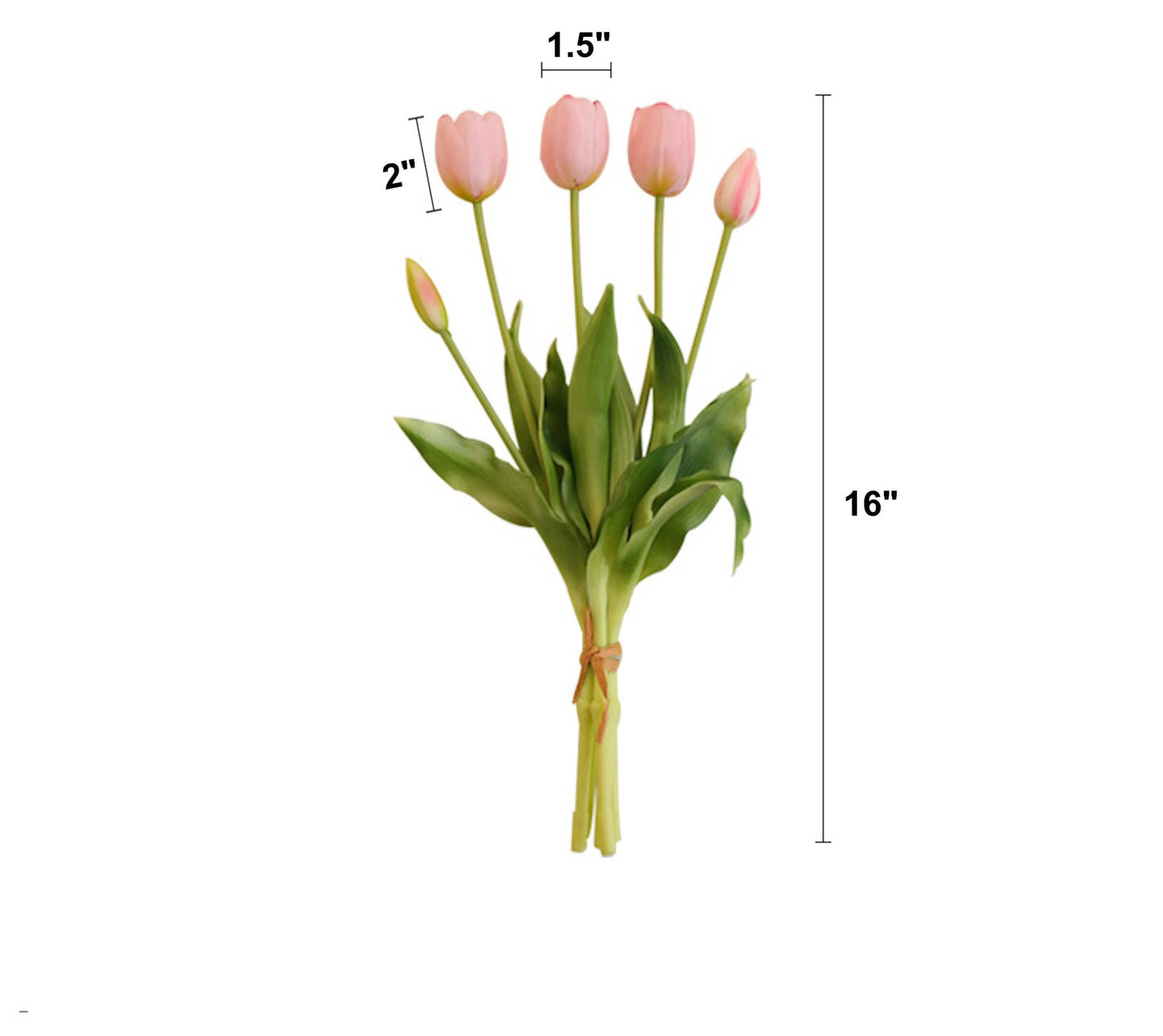 16" Tulip Real Touch Lifelike Bunch (Multiple Colors)