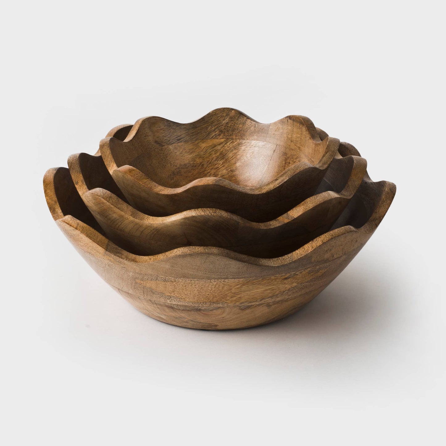 Scalloped Wooden Bowls (3 sizes)