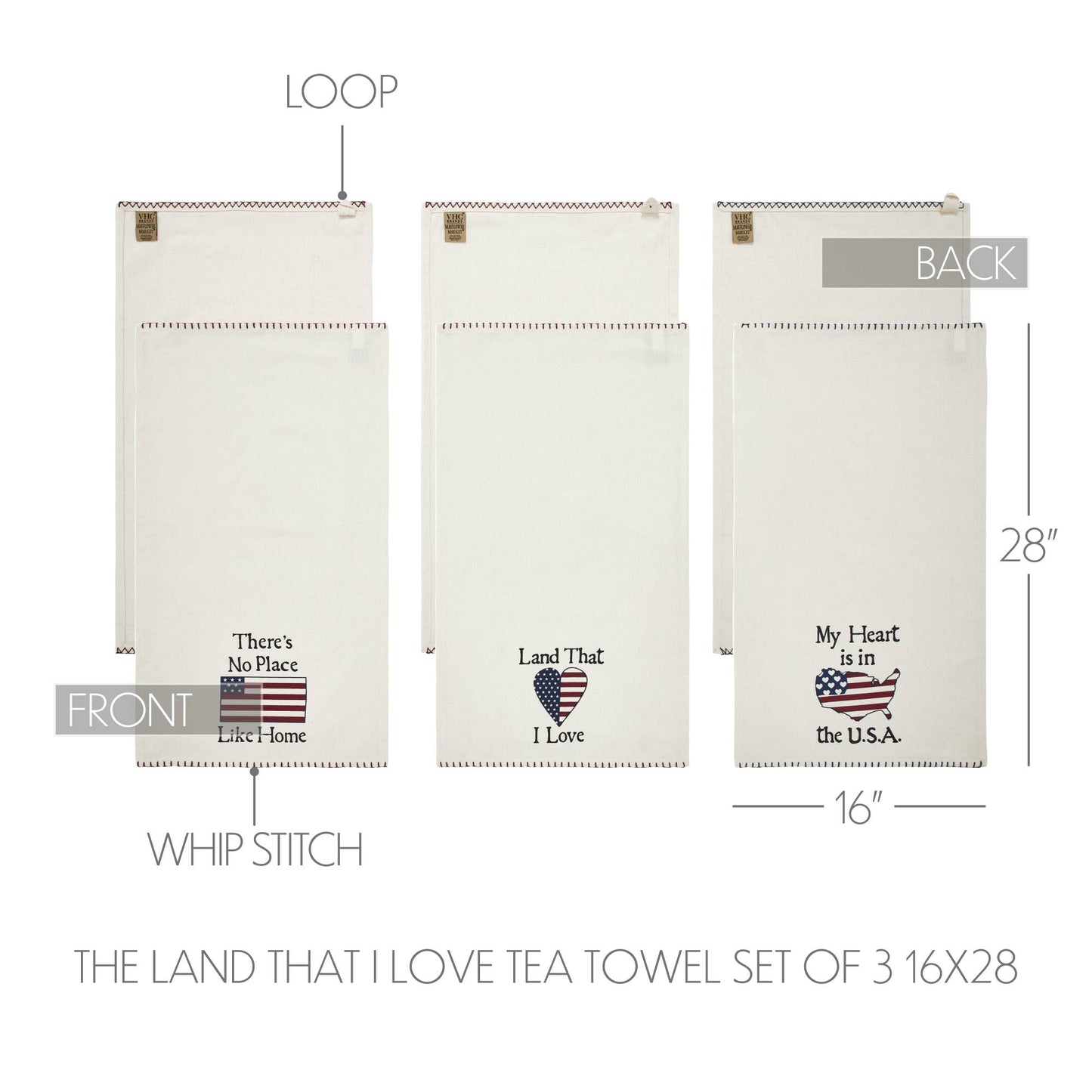 The Land That I Love Americana Tea Towel (Set of 3)