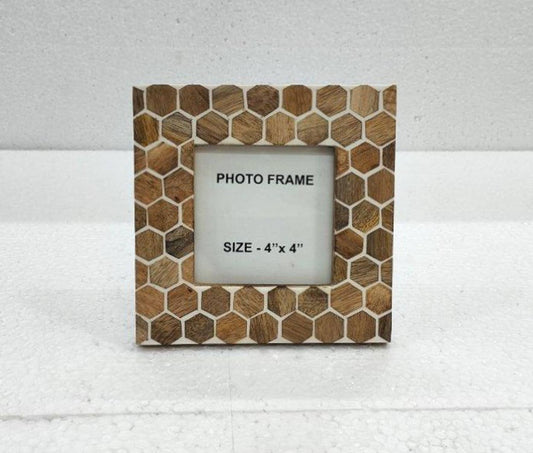 4x4" Wood Hexagon Tile Picture Frame