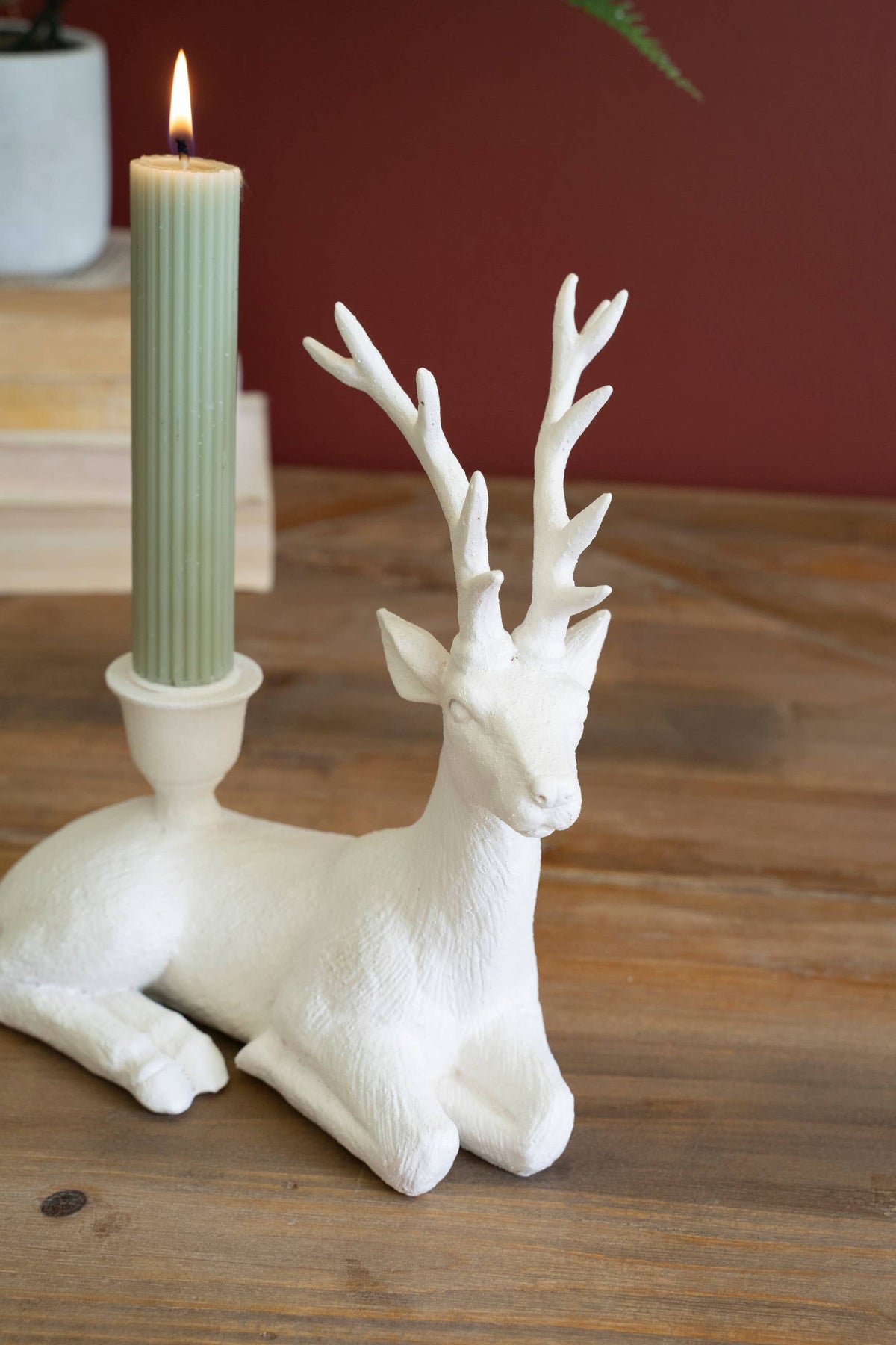 CHRISTMAS DEER TAPER CANDLE HOLDER