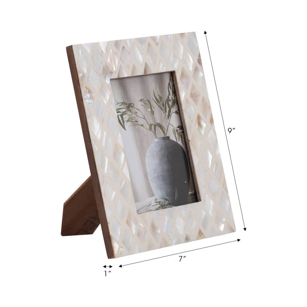 Capiz Diamond Argyle Coastal Photo Frame 4x6"