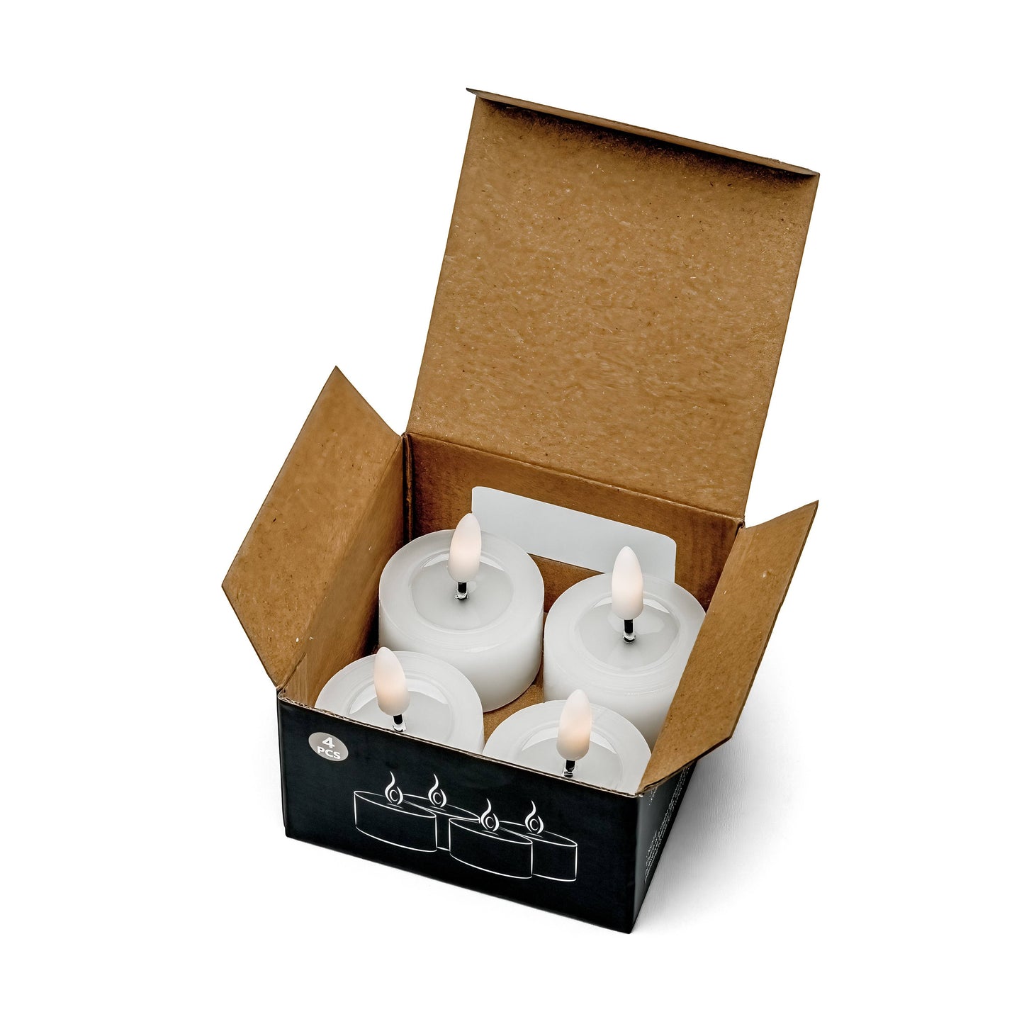 White Flameless Flickering Tealight Candles ( Set of 2 or Set of 4)