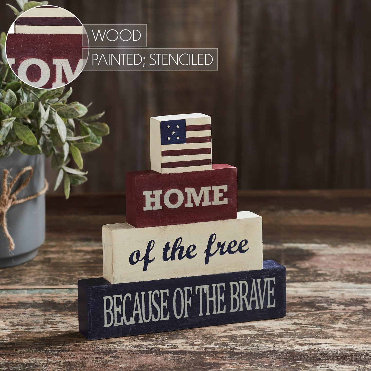 Home Of The Free Wooden Block Stack