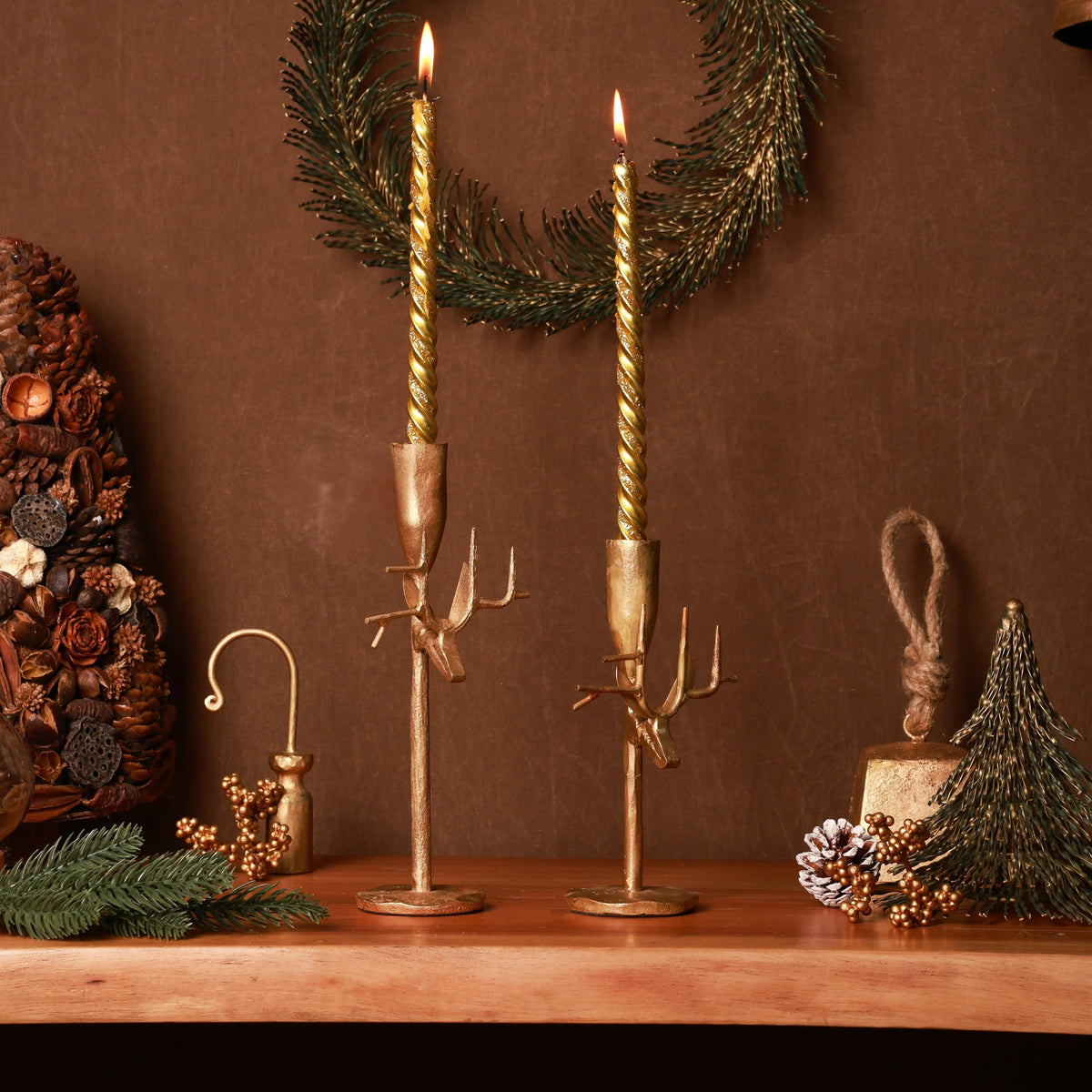 Aster Reindeer Candle Holders - Set of 2