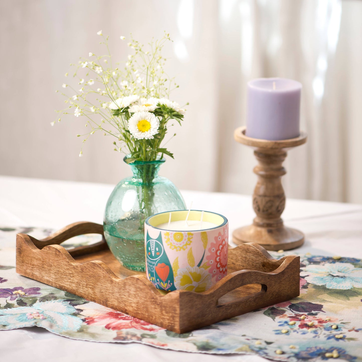 Scallop Mangowood Large Tray