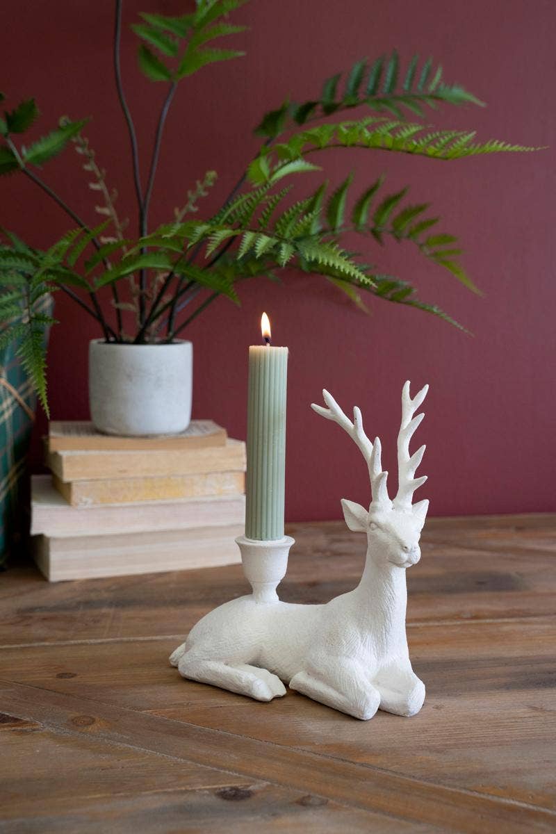 CHRISTMAS DEER TAPER CANDLE HOLDER