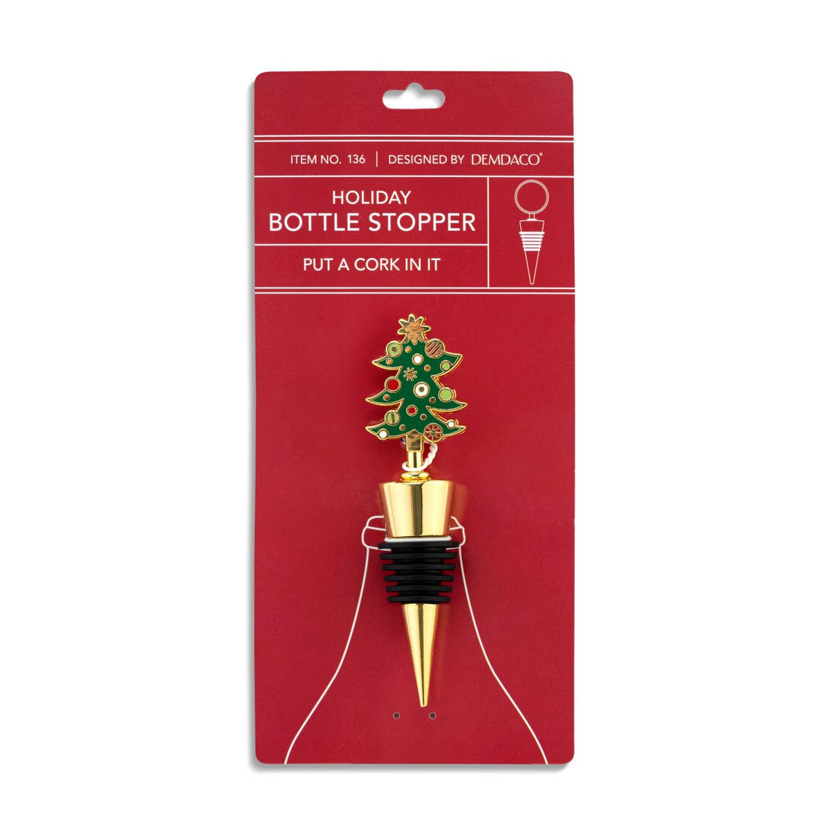 Tree Gold Enamel Bottle Stopper - 4in