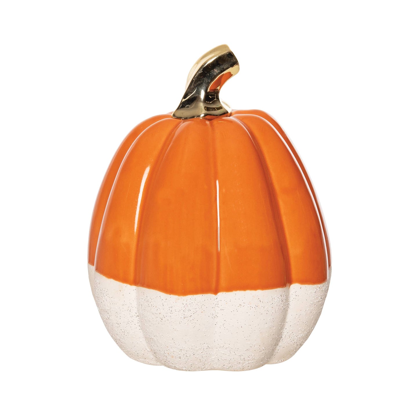 Fall/Harvest Orange & White Narrow Pumpkin Figure