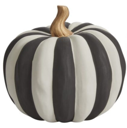 Black and White striped Pumpkins (2 sizes)