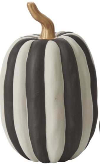 Black and White striped Pumpkins (2 sizes)